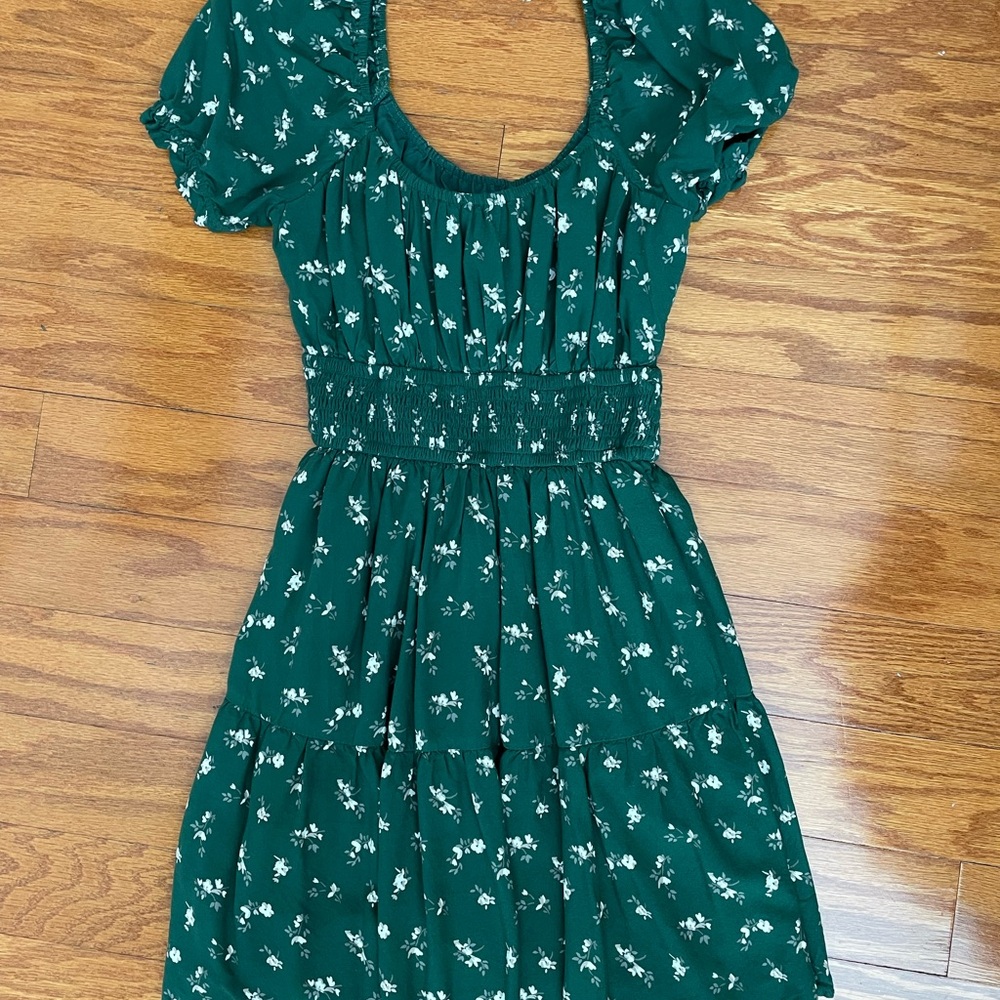 Floral Green Kids Dress